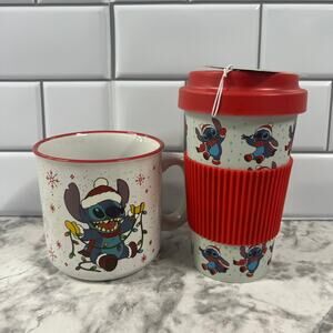 Disney Stitch Christmas mug -Jingle all the way & Bamboo travel mug